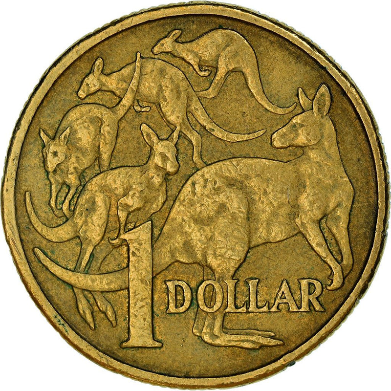 Australia Coin 1 Dollar Elizabeth II Kangaroos KM77 1984