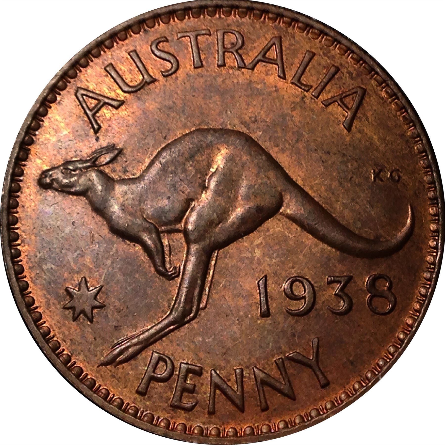 Australia Coin | 1 Penny | George VI | Kangaroo | KM36 | 1938 - 1948