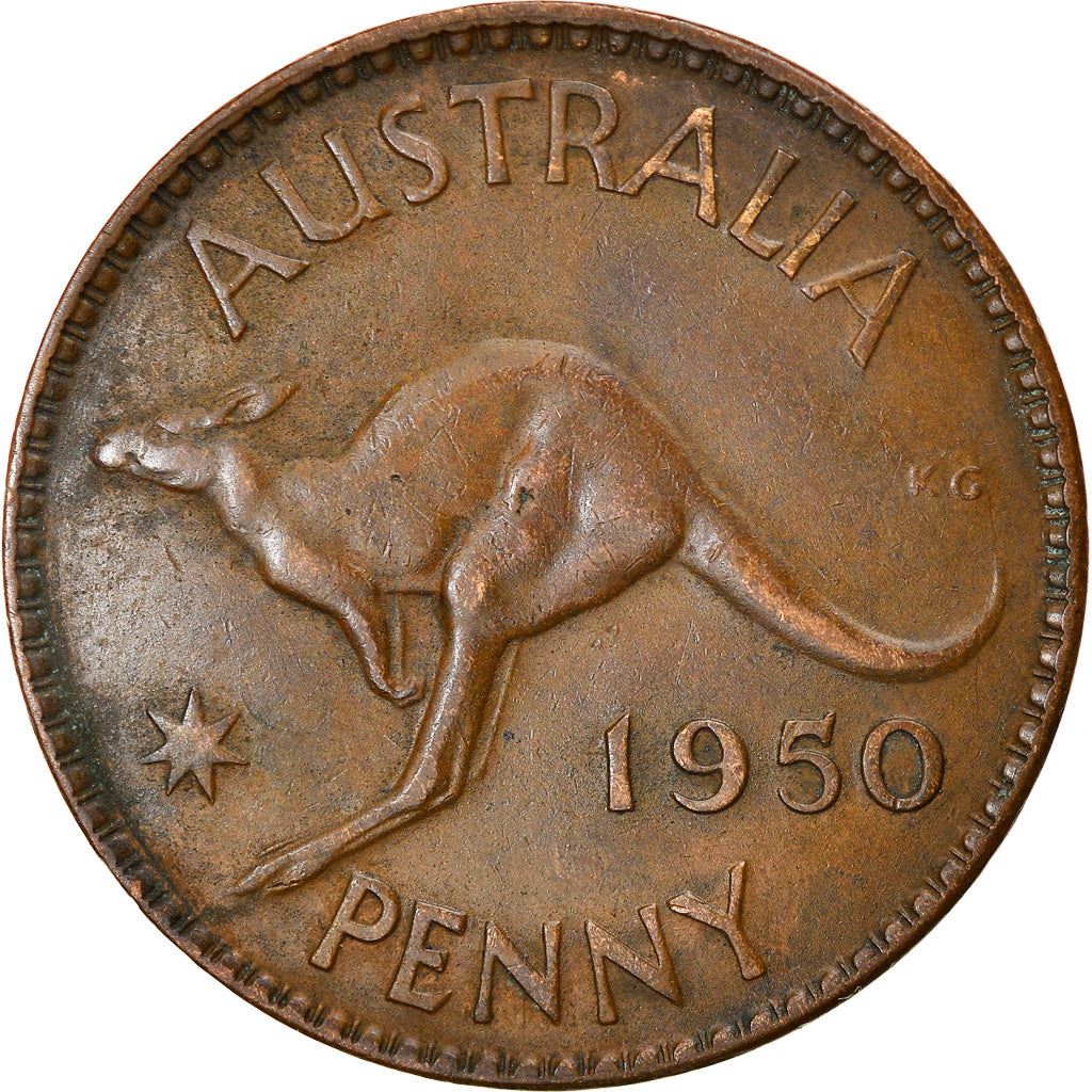 Australia Coin | 1 Penny | George VI | Kangaroo | KM43 | 1949 - 1952