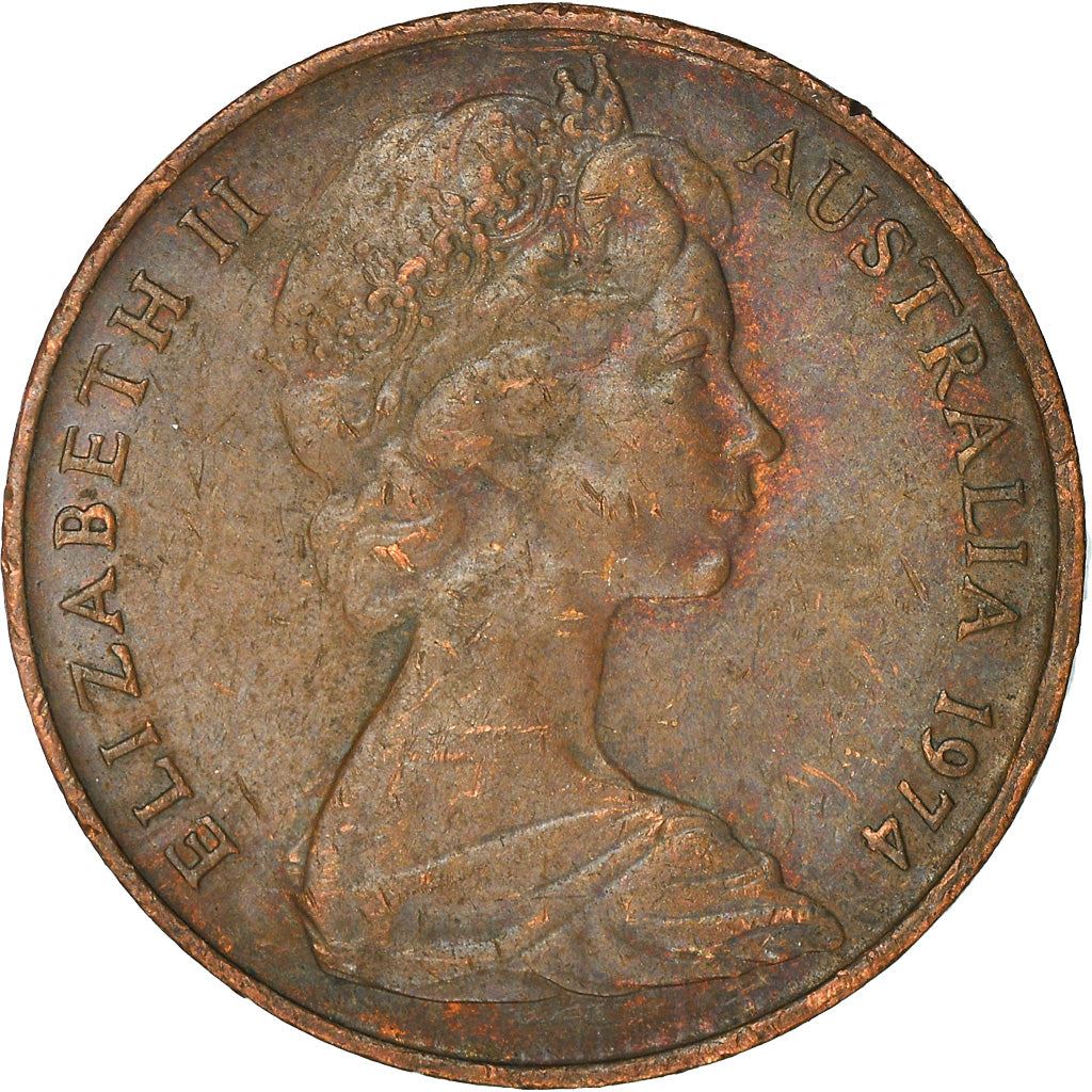 Australia Coin | 2 Cents | Elizabeth II | Frilled Neck Lizard | KM63 | 1966 - 1984