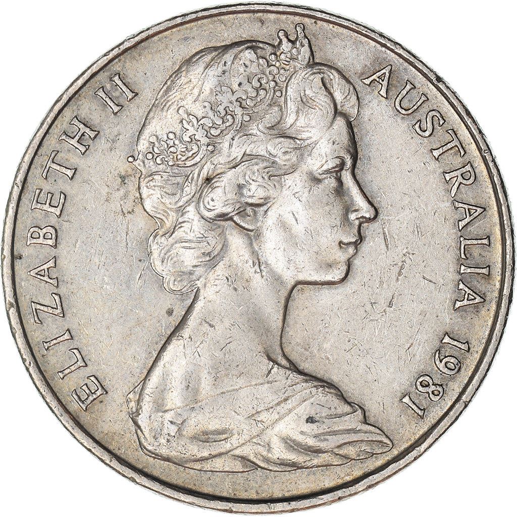 Australia Coin | 20 Cents | Elizabeth II | Platypus | KM66 | 1966 - 1984