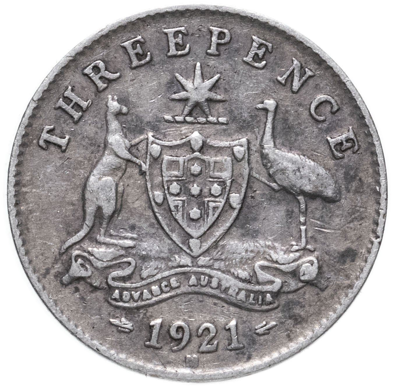 Australia Coin | 3 Pence | George V | Kangaroo | KM24 | 1911 - 1936