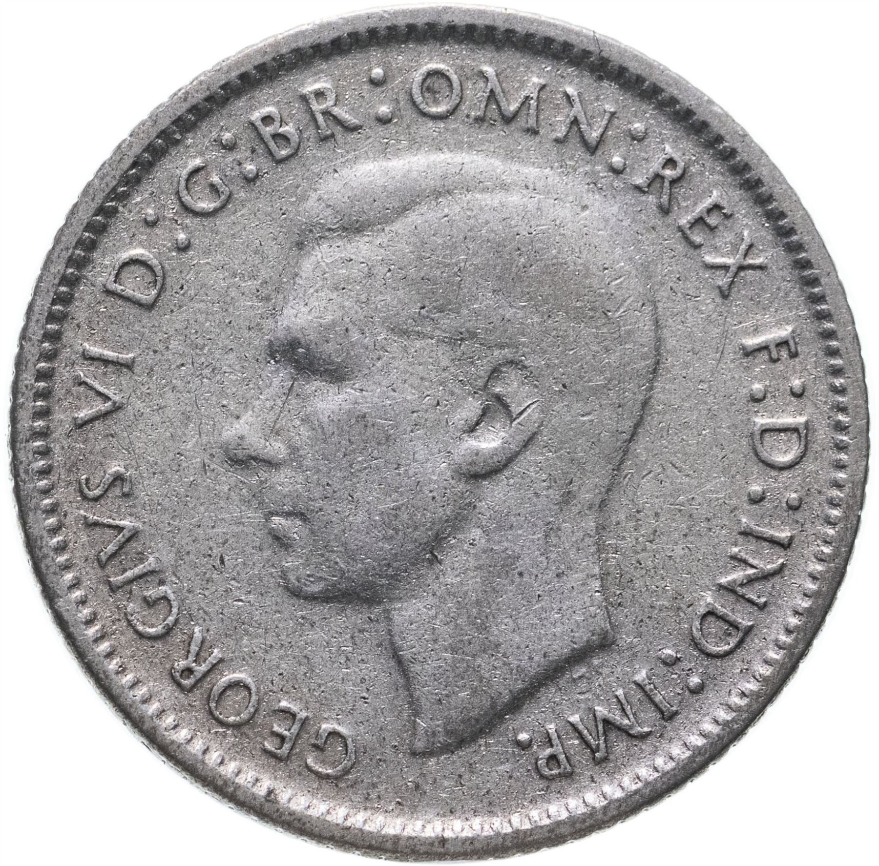 Australia Coin | 6 Pence | George VI | KM38a | 1946 - 1948