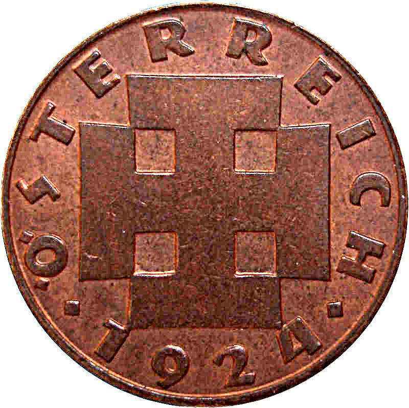 Austria | 200 Kronen Coin | Cross Potent | KM2833 | 1924