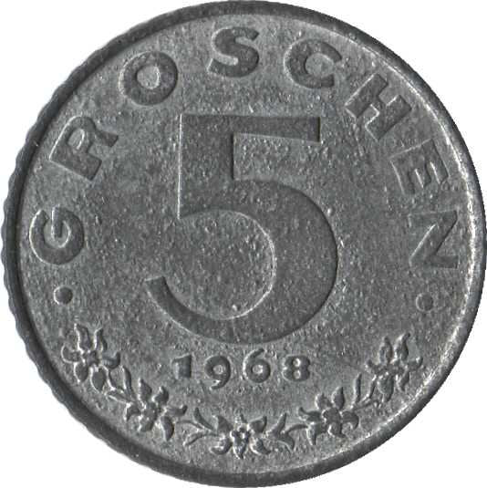 Austria 5 Groschen Coin | KM2875 | 1948 - 1994