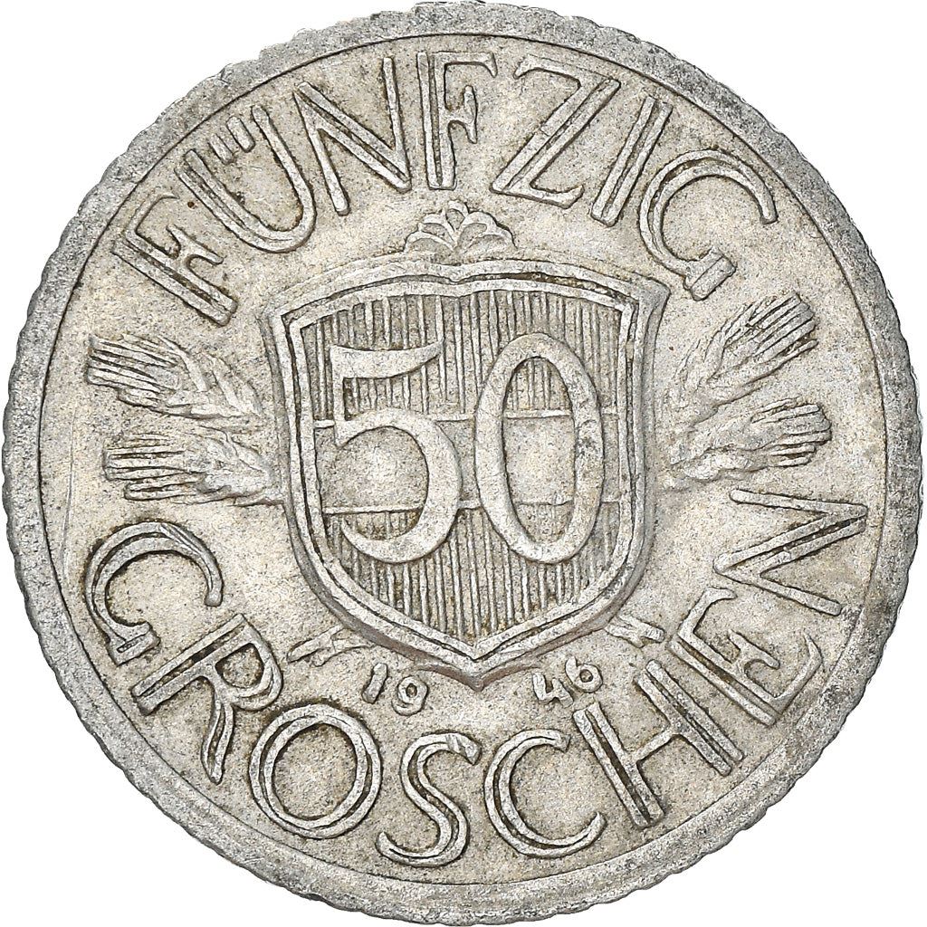 Austria 50 Groschen Coin | Escutcheon | KM2870 | 1946 - 1955