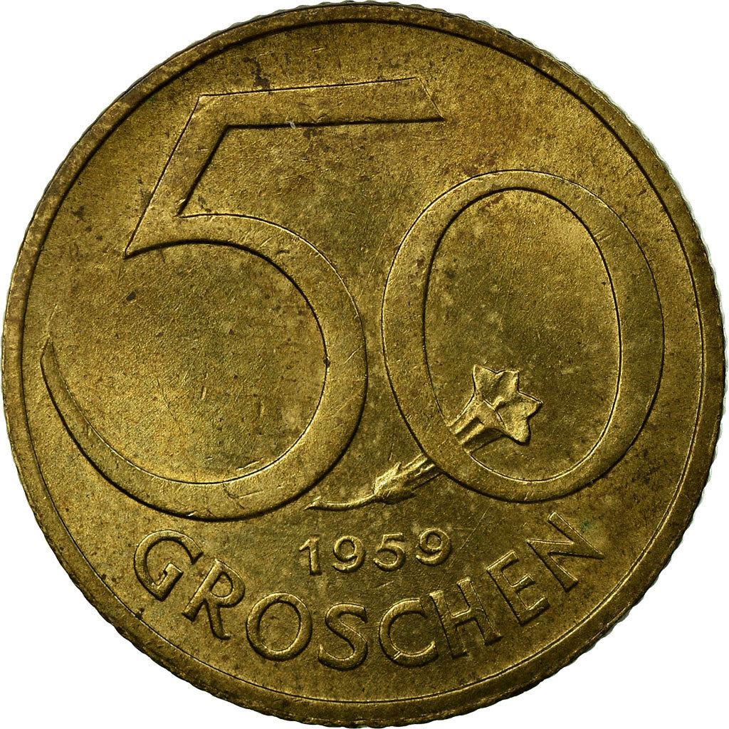 Austria 50 Groschen Coin | Gentian Flower | KM2885 | 1959 - 2001