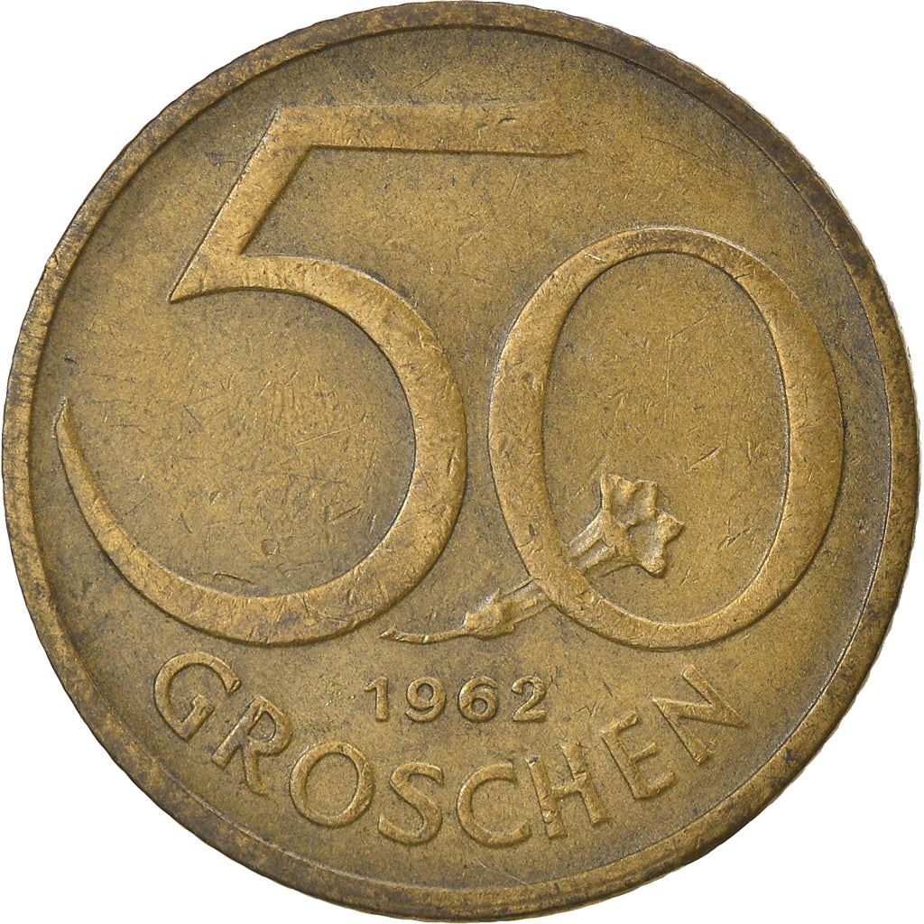 Austria 50 Groschen Coin | Gentian Flower | KM2885 | 1959 - 2001