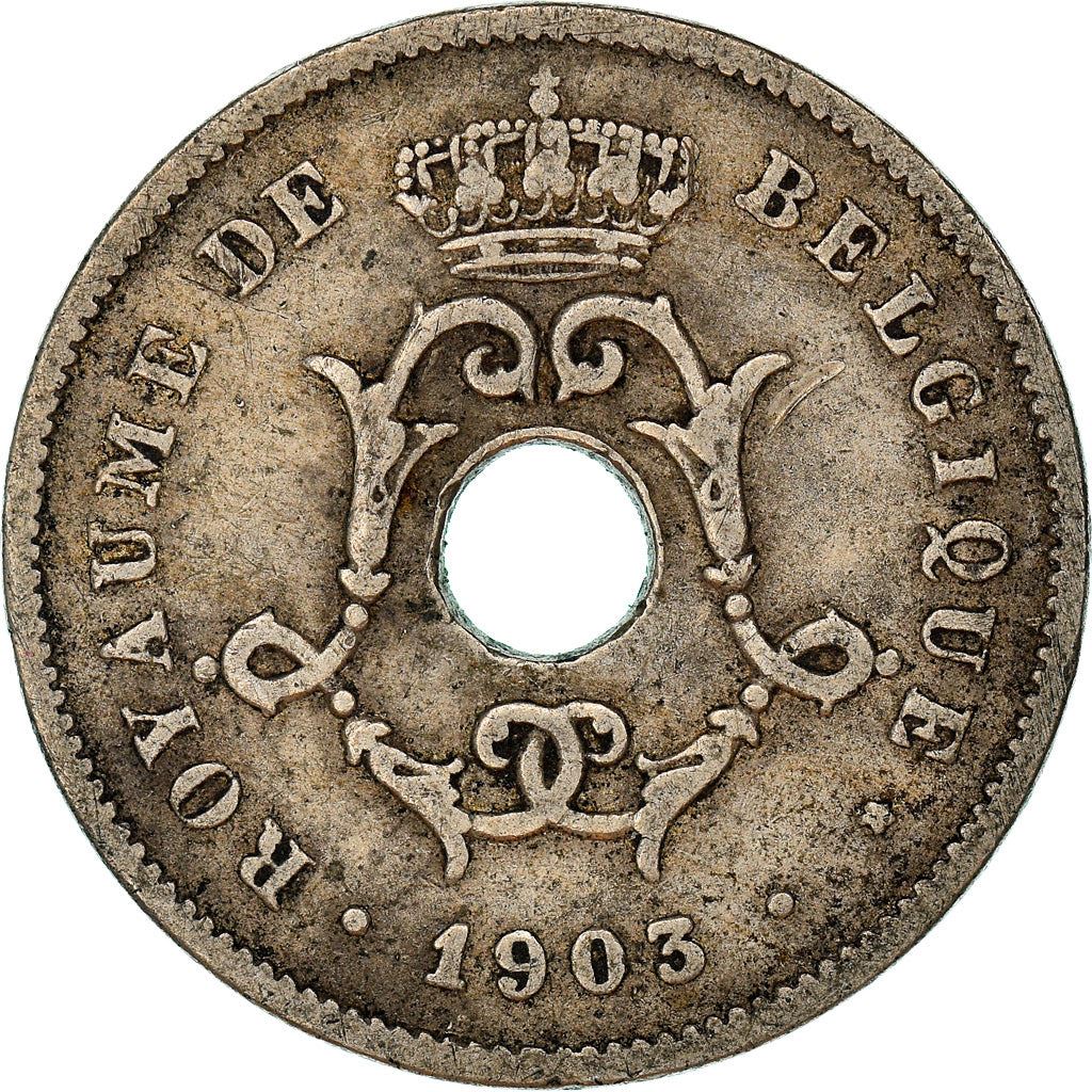 Belgian 10 Centimes Coin | Leopold II Belgique | Olive | Star | KM48 | 1901 - 1903