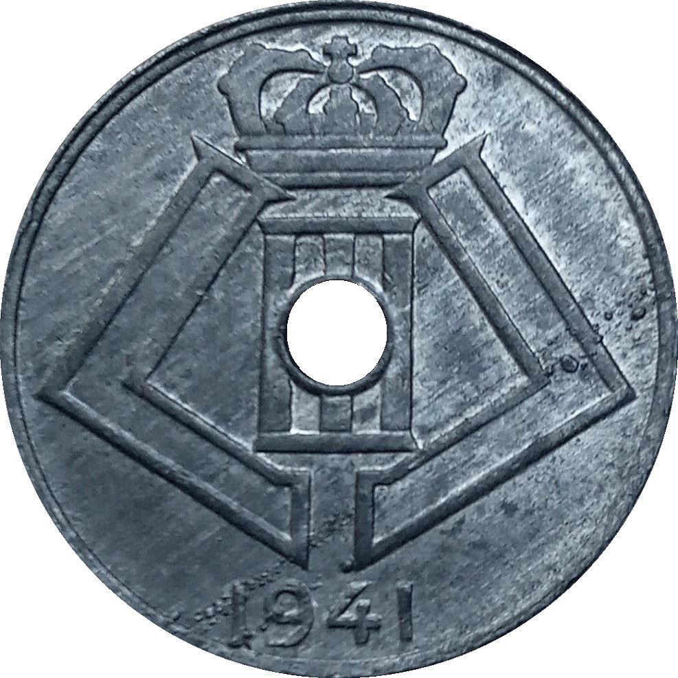 Belgian 5 Centimes Coin | Leopold III BELGIQUE | Li�ge | Arlon | KM123 | 1941 - 1943