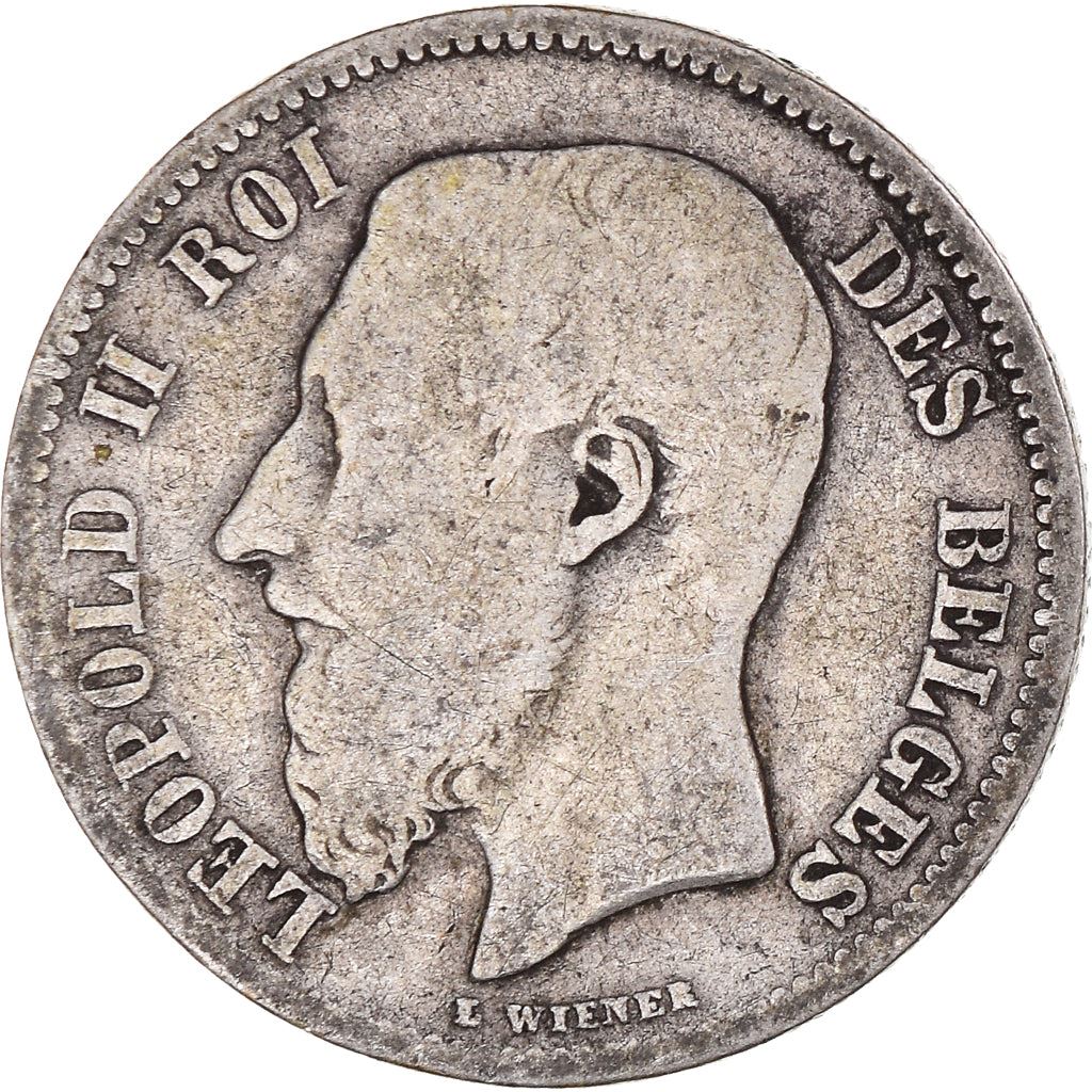 Belgian 50 Centimes Coin | Leopold II | KM26 | 1866 - 1899