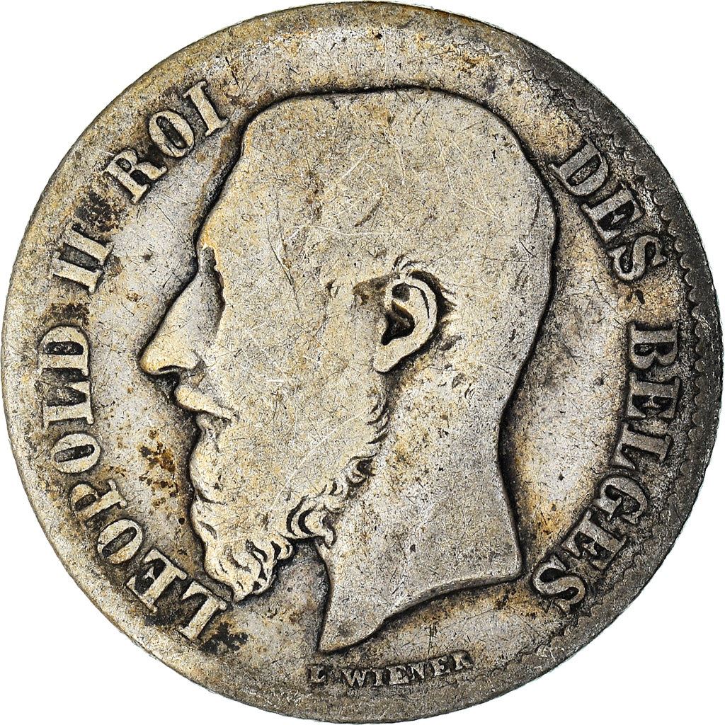 Belgian 50 Centimes Coin | Leopold II | KM26 | 1866 - 1899