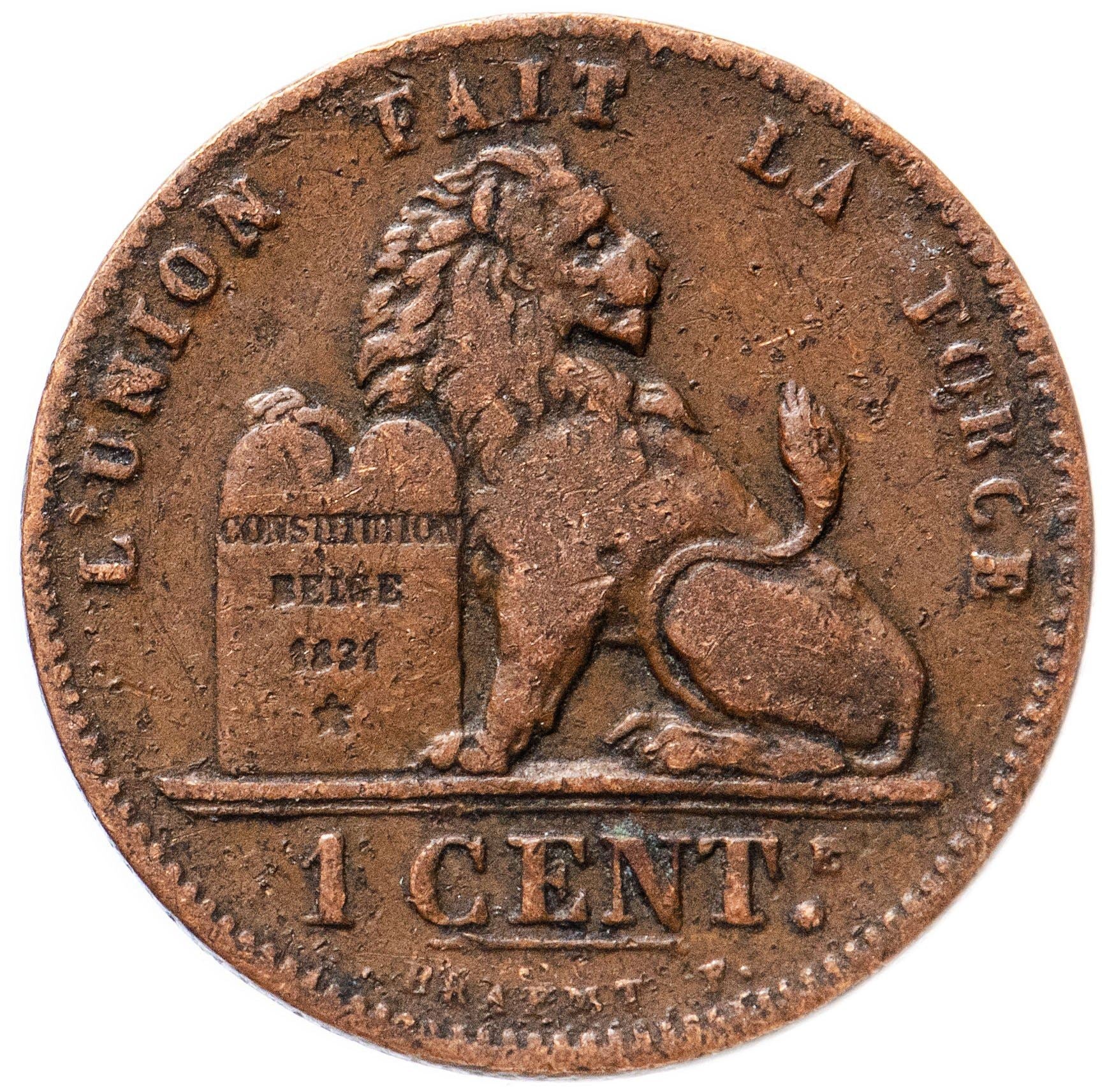 Belgian Coin 1 Centime - Léopold II België | Lion | Constitution | KM34 | 1887 - 1907