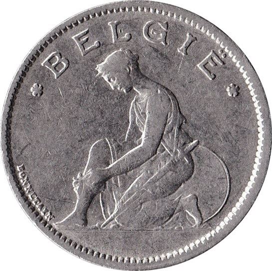 Belgian Coin 1 Franc - Albert I België | Libertine | Sword | KM90 | 1922 - 1935