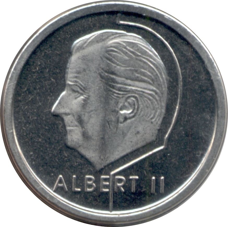 Belgian Coin 1 Franc - Albert II België | Angel | Privy | Scales | KM188 | 1994 - 2001