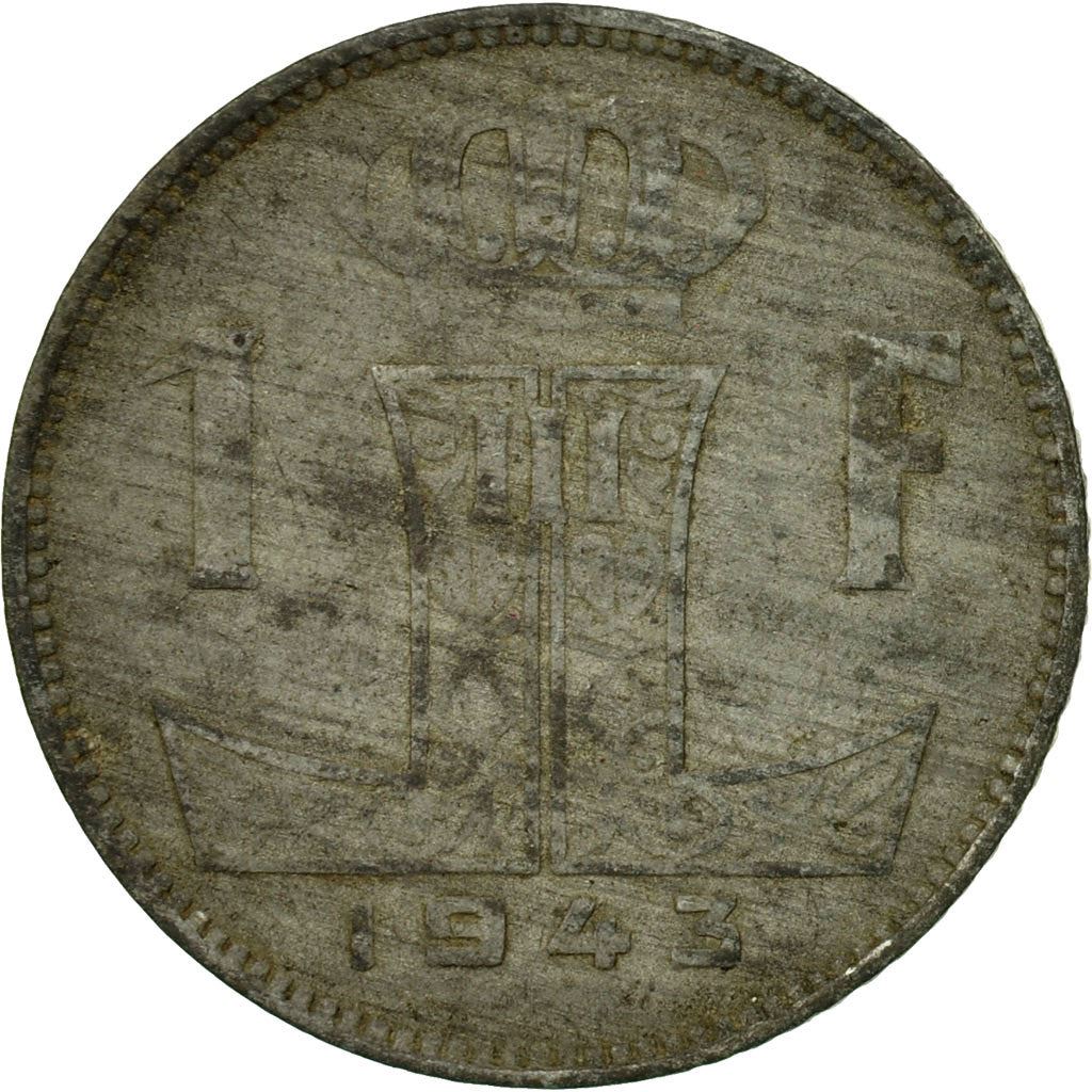 Belgian Coin 1 Franc - Léopold III BELGIQUE | Escutcheon | Acorns | KM128 | 1942 - 1947