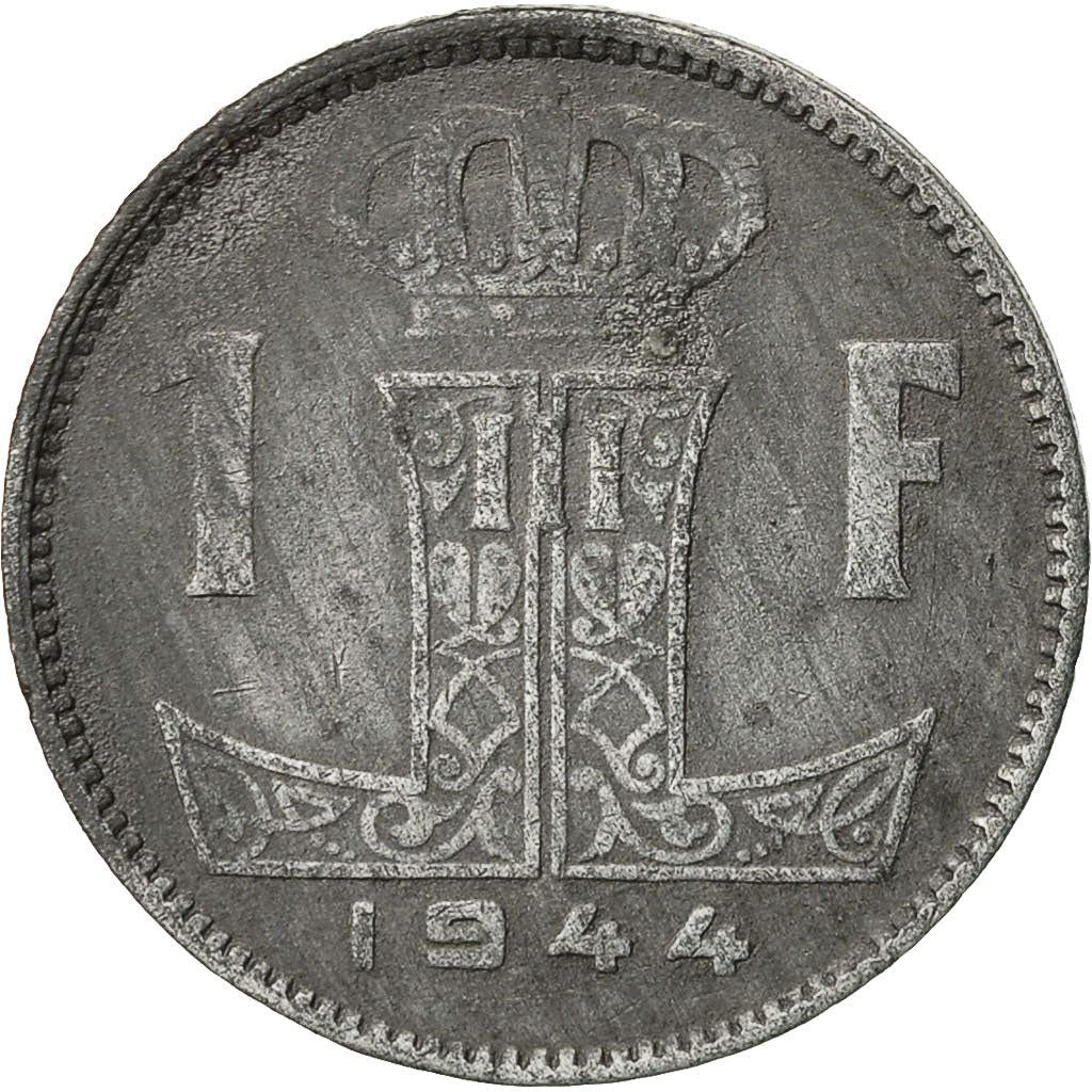 Belgian Coin 1 Franc - Léopold III BELGIQUE | Escutcheon | Acorns | KM128 | 1942 - 1947