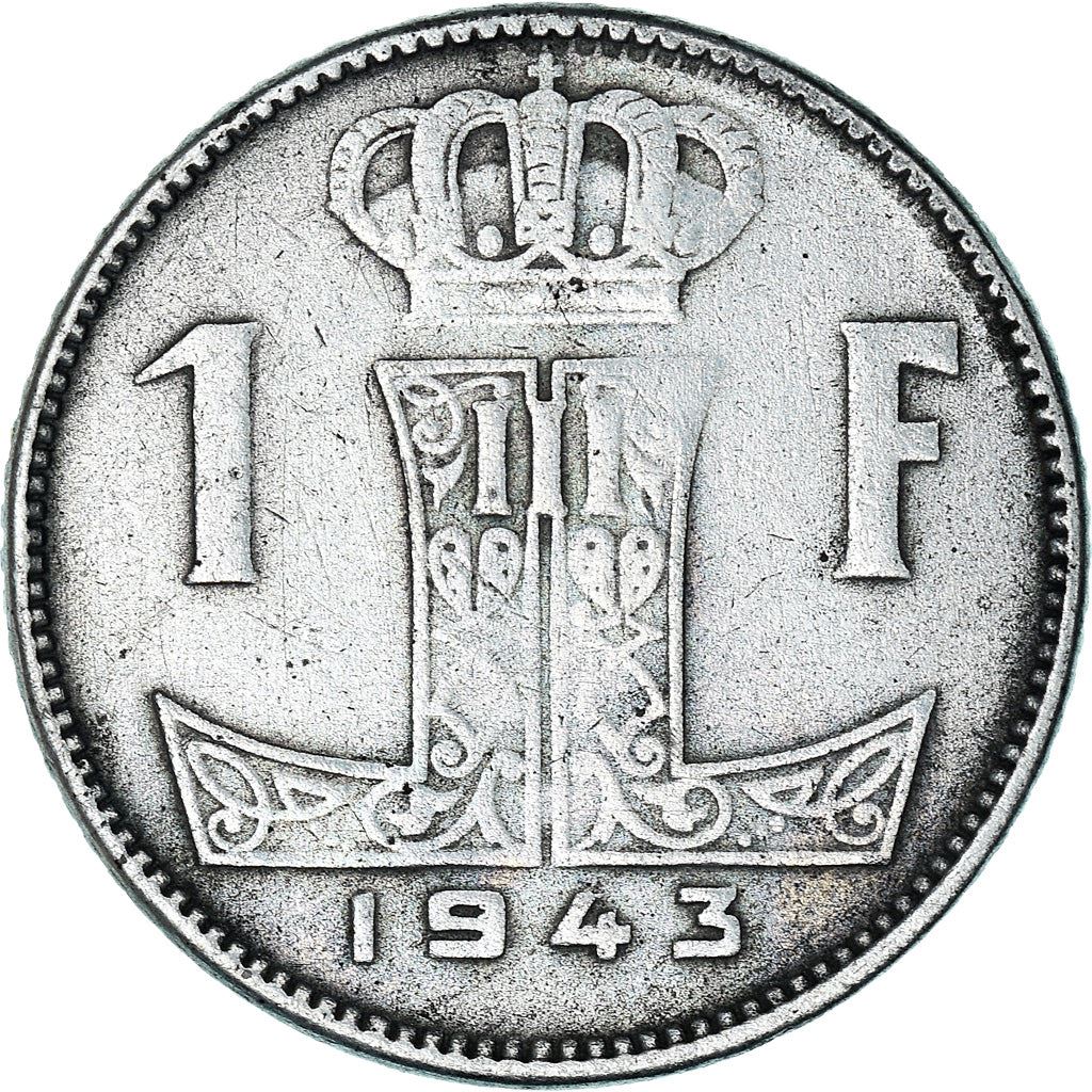 Belgian Coin 1 Franc - Léopold III BELGIQUE | Escutcheon | Lion | KM127 | 1941 - 1947