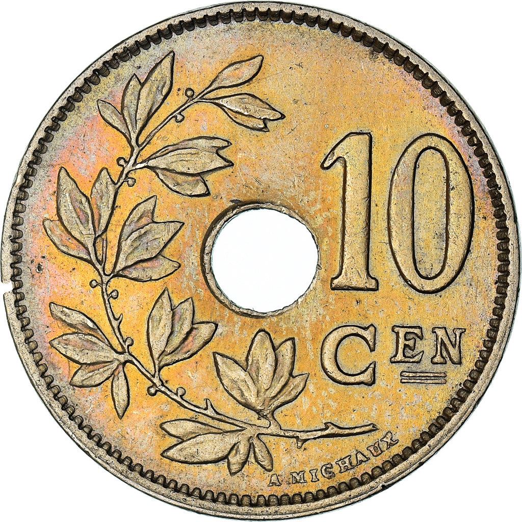 Belgian Coin 10 Centimes - Albert I België | Olive Branch | Star | KM86 | 1911 - 1929