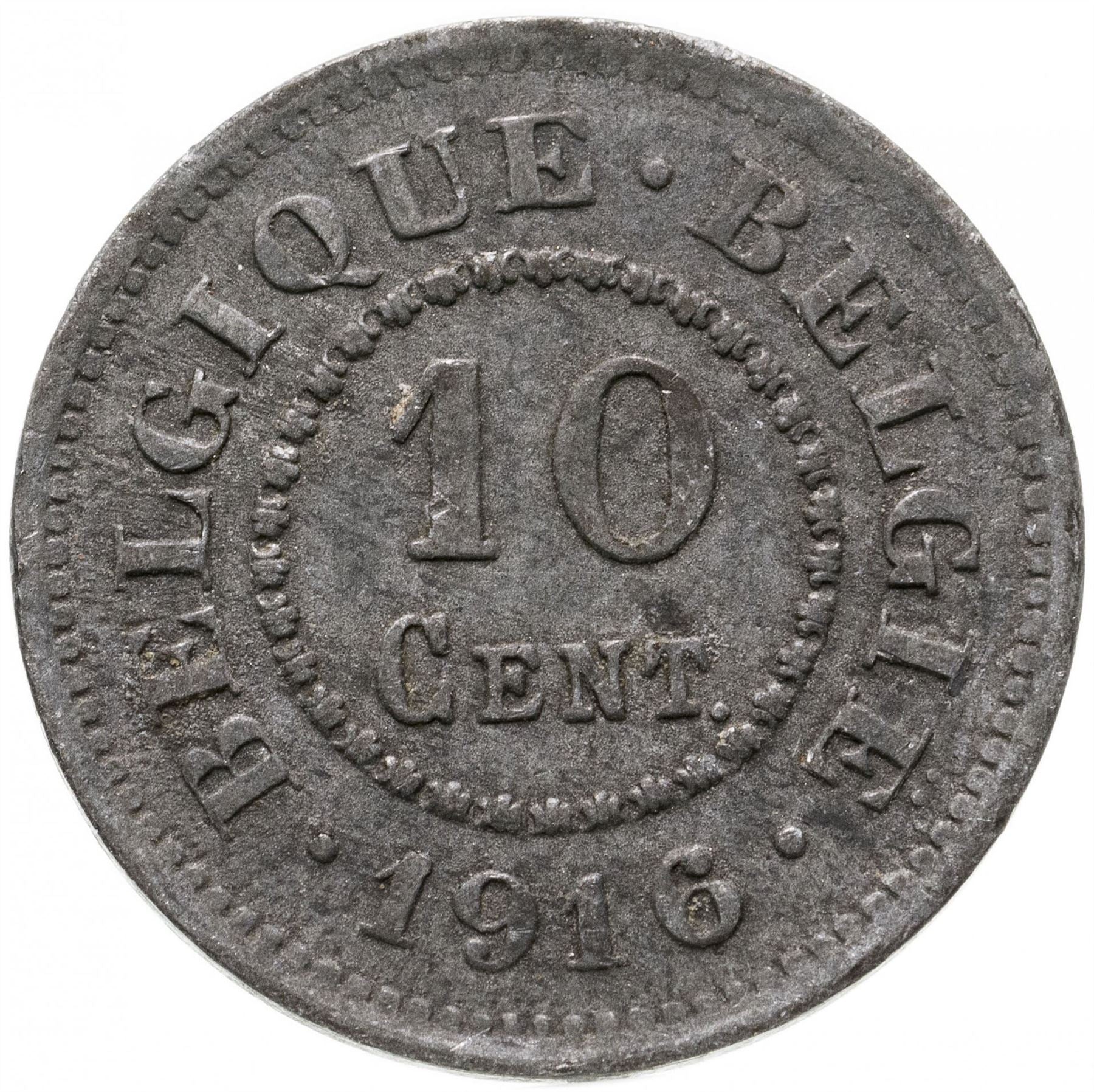 Belgian Coin 10 Centimes German Occupation Coinage | Lion | Flower | KM81 | 1915 - 1917