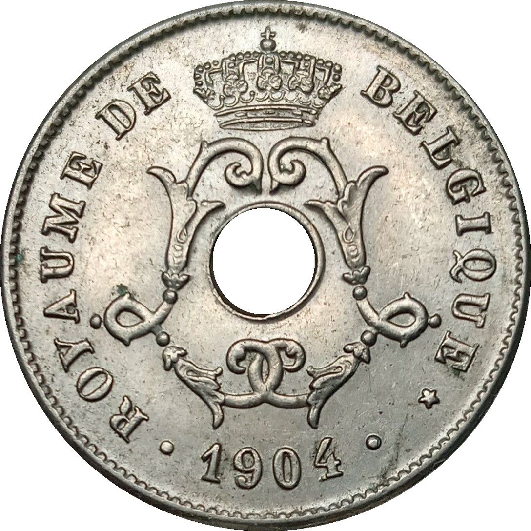 Belgian Coin 10 Centimes - Léopold II Belgique | Olive | Star | KM52 | 1903 - 1906