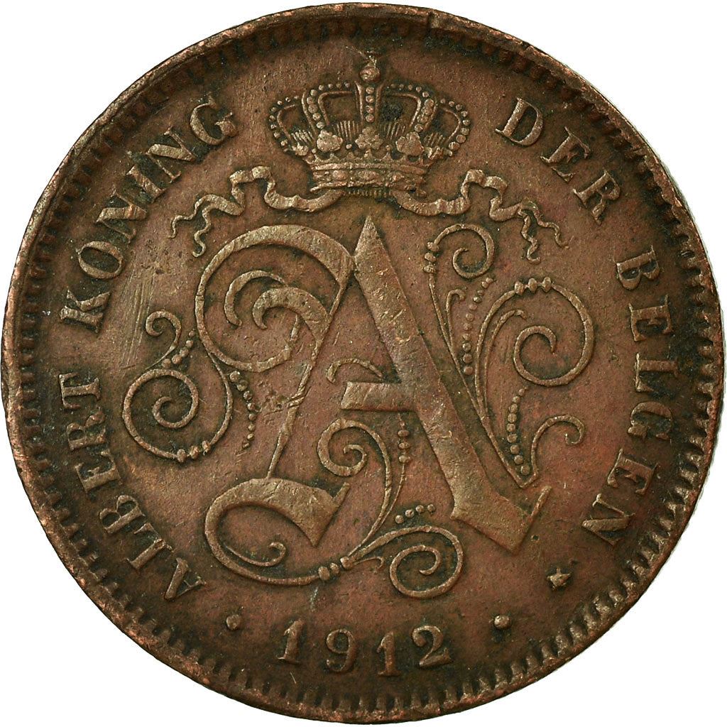 Belgian Coin 2 Centimes - Albert I België | Lion | Star | Slab | KM65 | 1910 - 1919