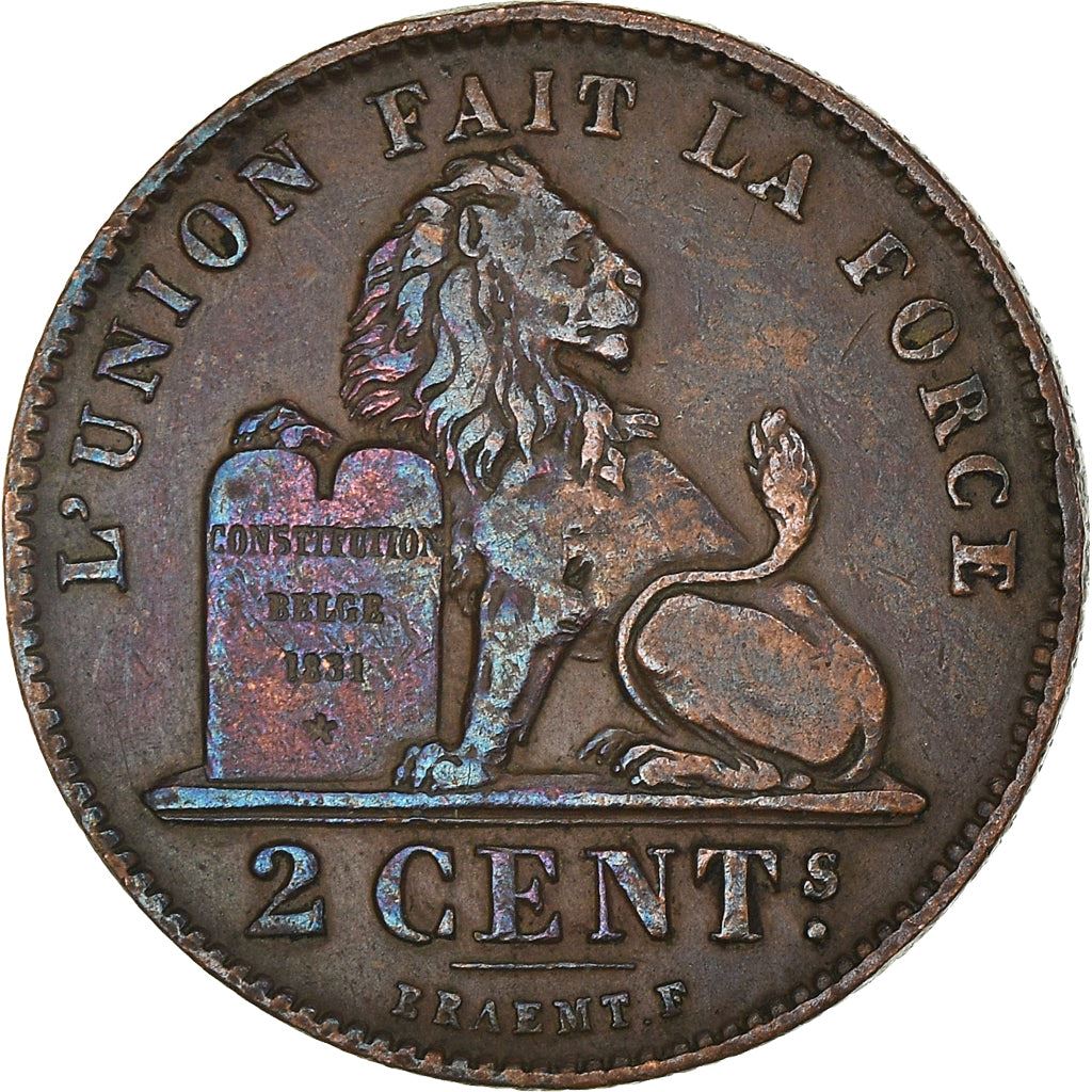 Belgian Coin 2 Centimes - Albert I Belgique | Lion | Star | KM64 | 1911 - 1919