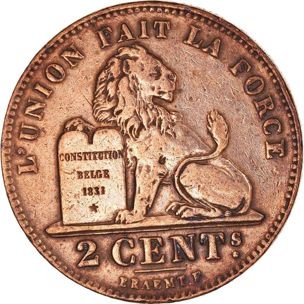 Belgian Coin 2 Centimes - Léopold II België | Lion | Star | KM36 | 1902 - 1909