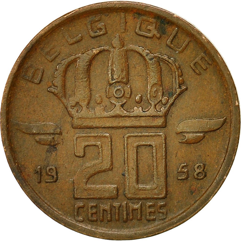 Belgian Coin 20 Centimes - Baudouin I Belgique | Miner | KM146 | 1953 - 1963