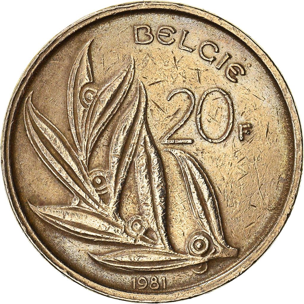 Belgian Coin 20 Francs - Baudouin I België | Scales | Angel | KM160 | 1980 - 1993