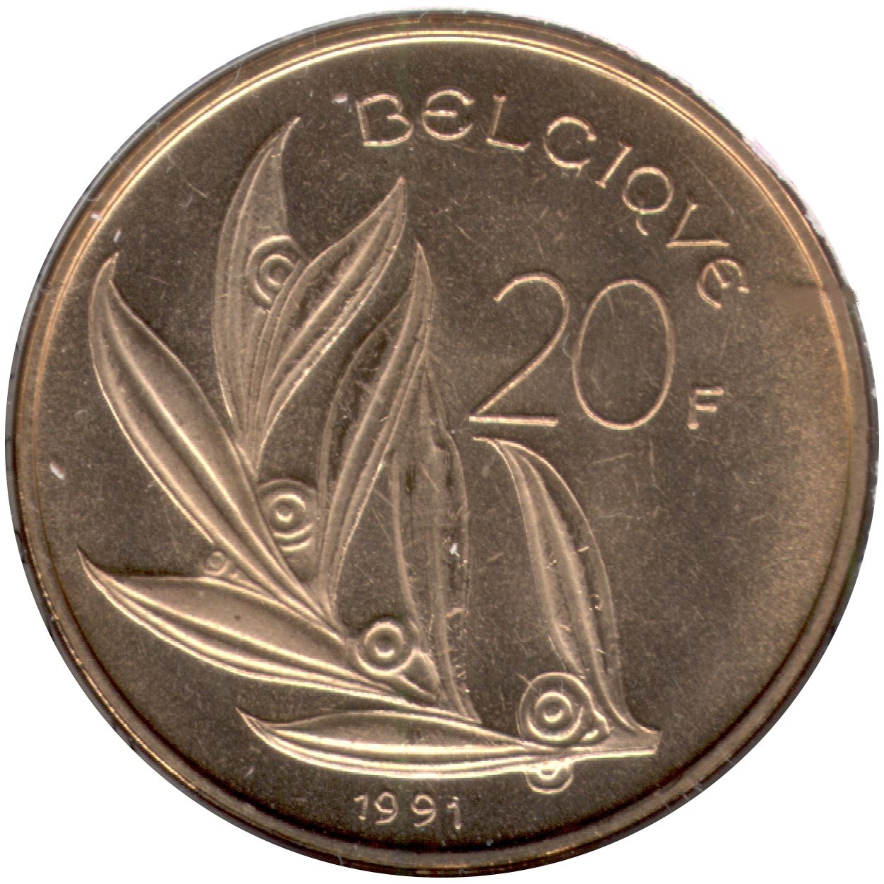 Belgian Coin 20 Francs - Baudouin I Belgique | Bird | Angel | KM159 | 1980 - 1993