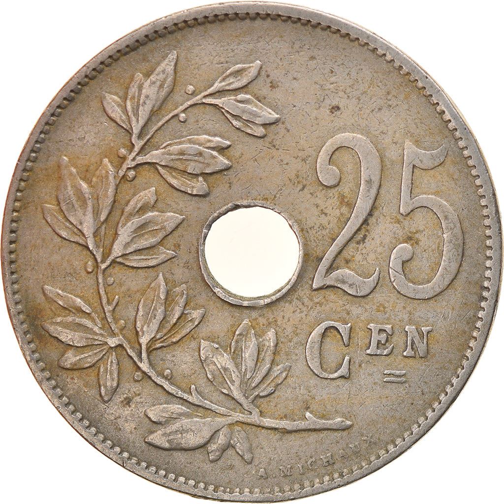 Belgian Coin 25 Centimes - Albert I België | Olive Branch | Star | KM69 | 1910 - 1929