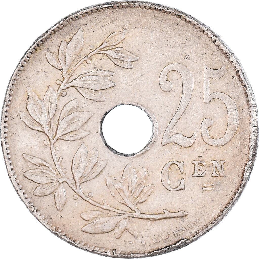 Belgian Coin 25 Centimes - Albert I België | Olive Branch | Star | KM69 | 1910 - 1929