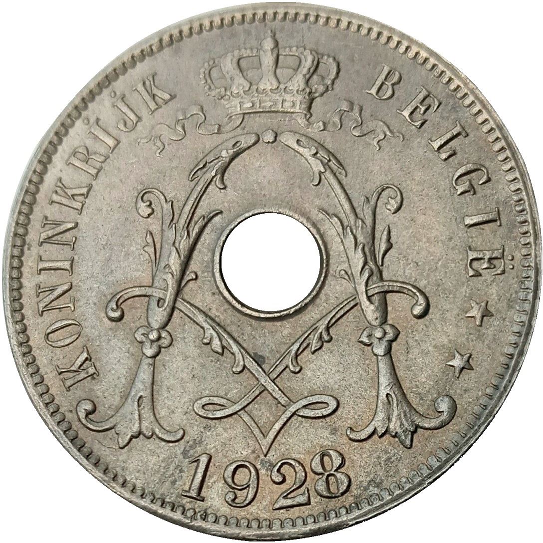 Belgian Coin 25 Centimes - Albert I België | Olive Branch | Star | KM69 | 1910 - 1929