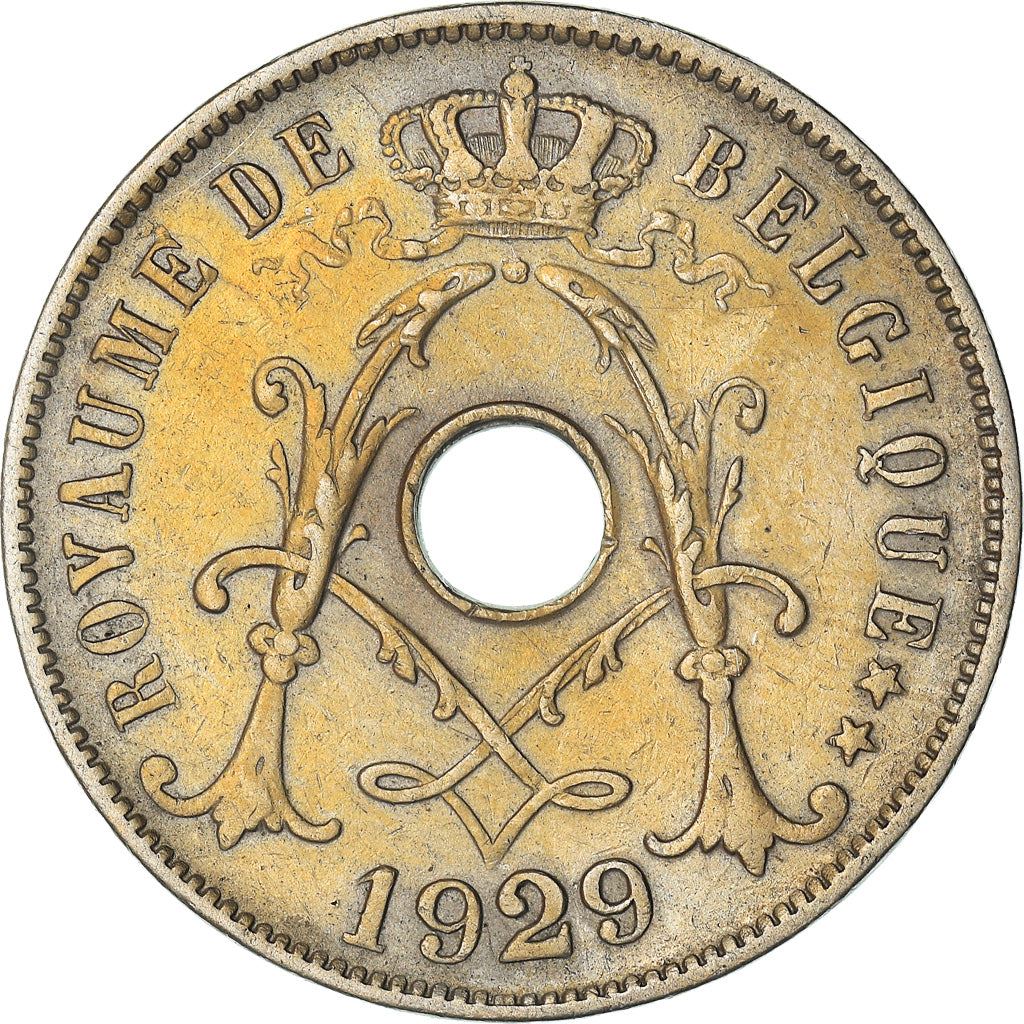 Belgian Coin 25 Centimes - Albert I Belgique | Olive Branch | Star | KM68.1 | 1913 - 1929