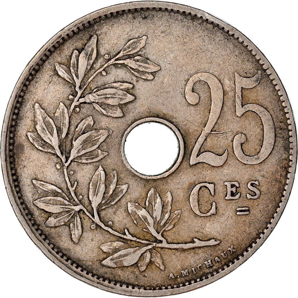 Belgian Coin 25 Centimes - Albert I Belgique | Olive Branch | Star | KM68.1 | 1913 - 1929