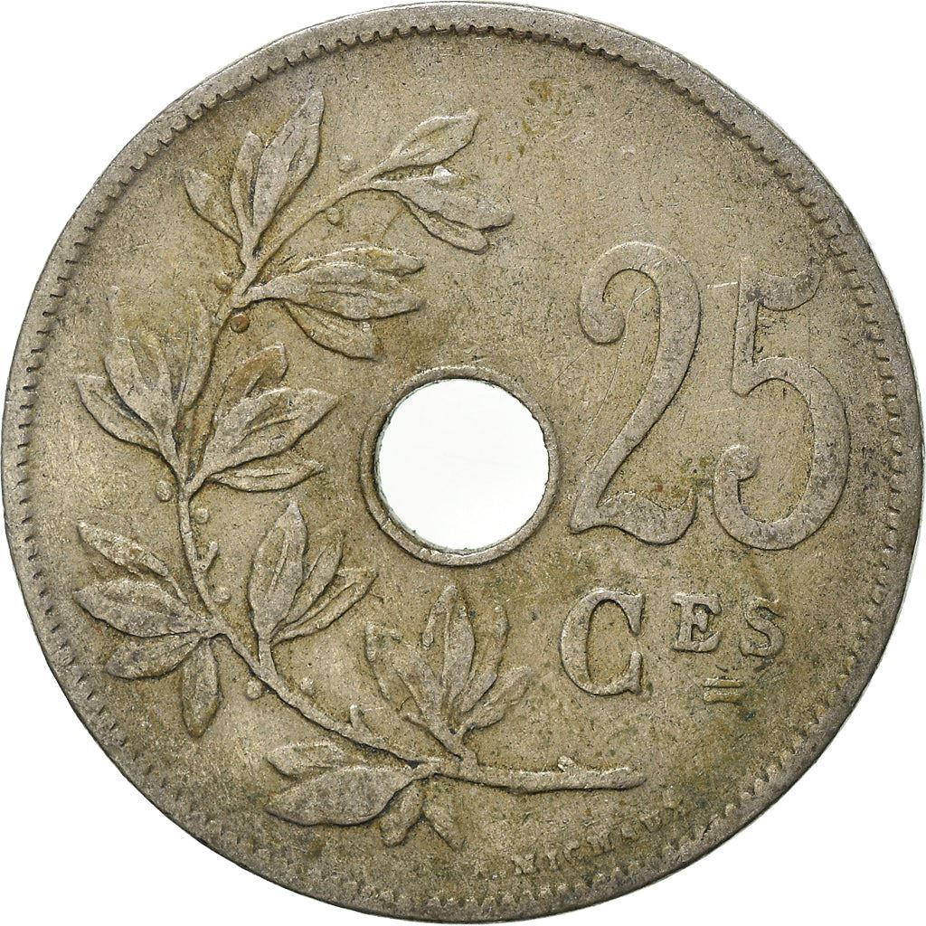 Belgian Coin 25 Centimes - Albert I Belgique | Olive Branch | Star | KM68.1 | 1913 - 1929