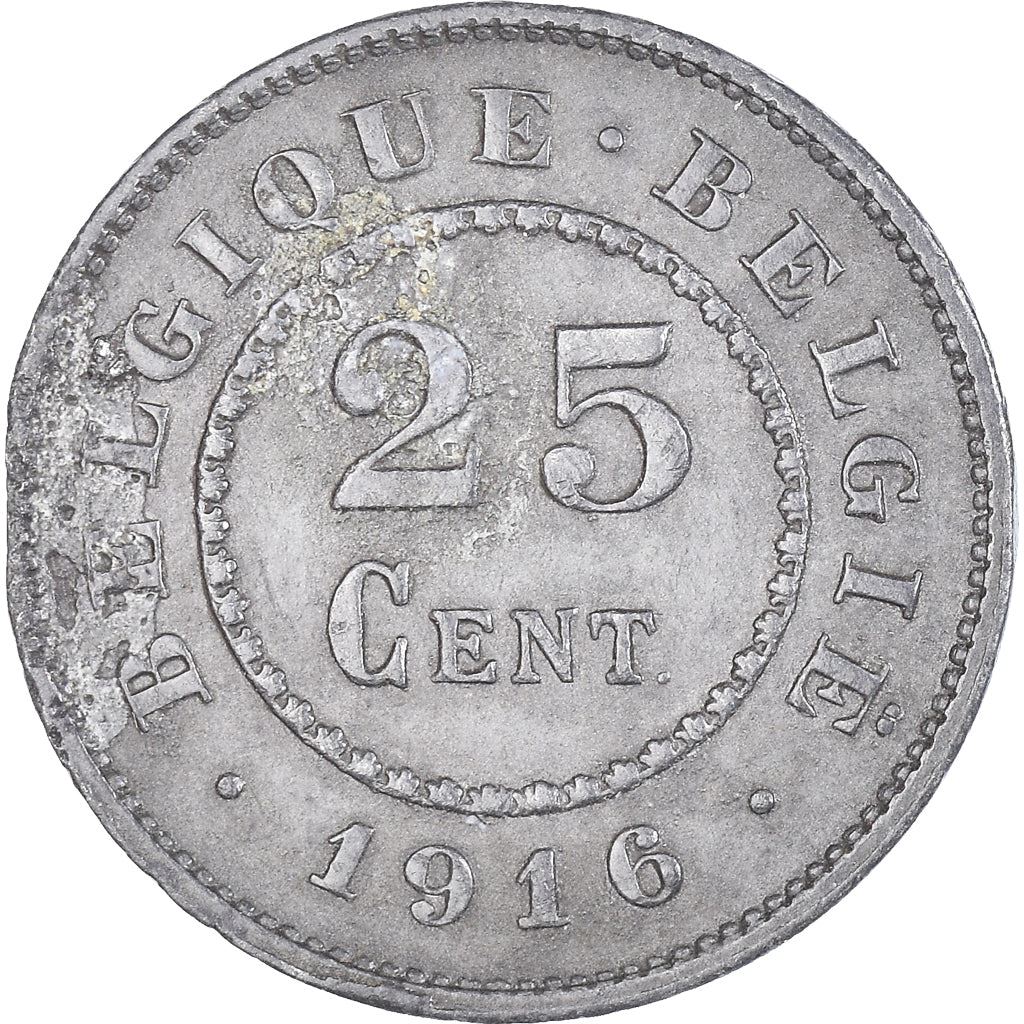 Belgian Coin 25 Centimes German Occupation Coinage | Lion | Flower | KM82 | 1915 - 1918