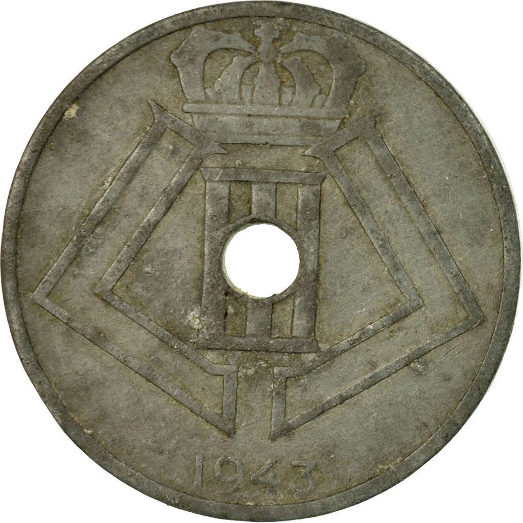 Belgian Coin 25 Centimes - Léopold III BELGIQUE | Mons | Bruges | KM132 | 1942 - 1946