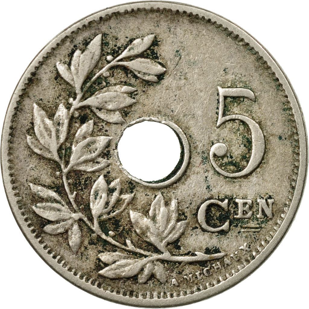 Belgian Coin 5 Centimes - Albert I België | Olive Branch | Star | KM67 | 1910 - 1931