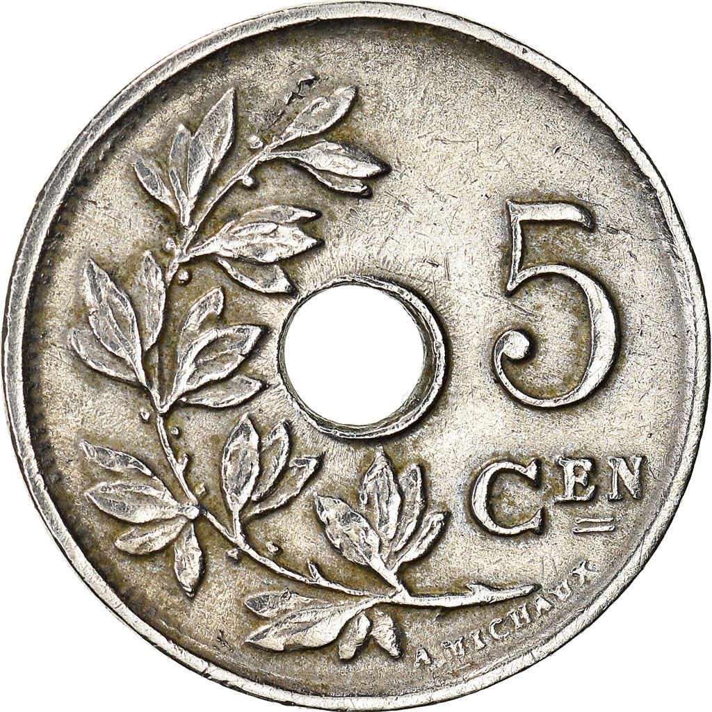 Belgian Coin 5 Centimes - Albert I België | Olive Branch | Star | KM67 | 1910 - 1931