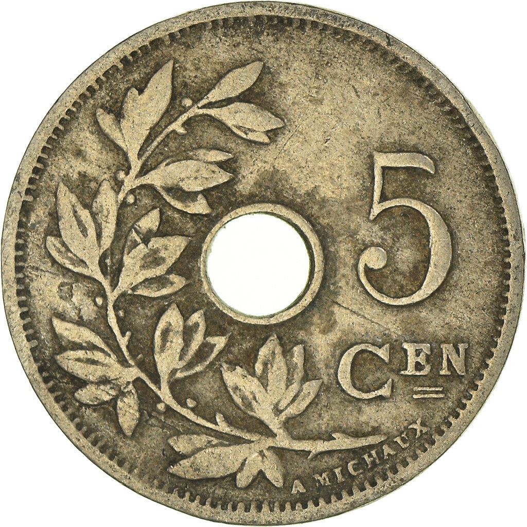 Belgian Coin 5 Centimes - Albert I België | Olive Branch | Star | KM67 | 1910 - 1931