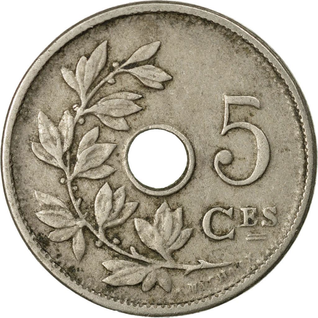 Belgian Coin 5 Centimes - Albert I Belgique | Olive Branch | Star | KM66 | 1910 - 1932