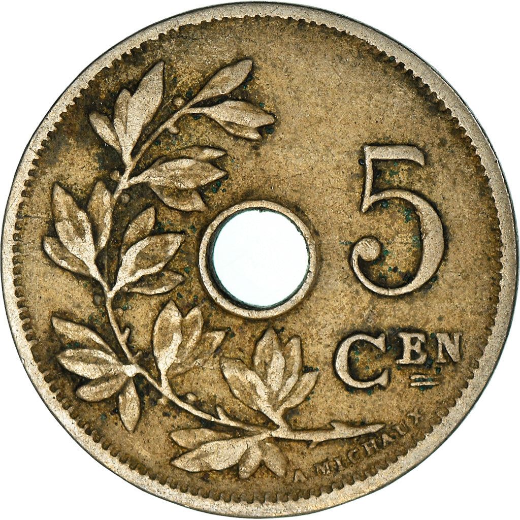 Belgian Coin 5 Centimes - Léopold II België | Olive Branch | Star | KM55 | 1904 - 1907