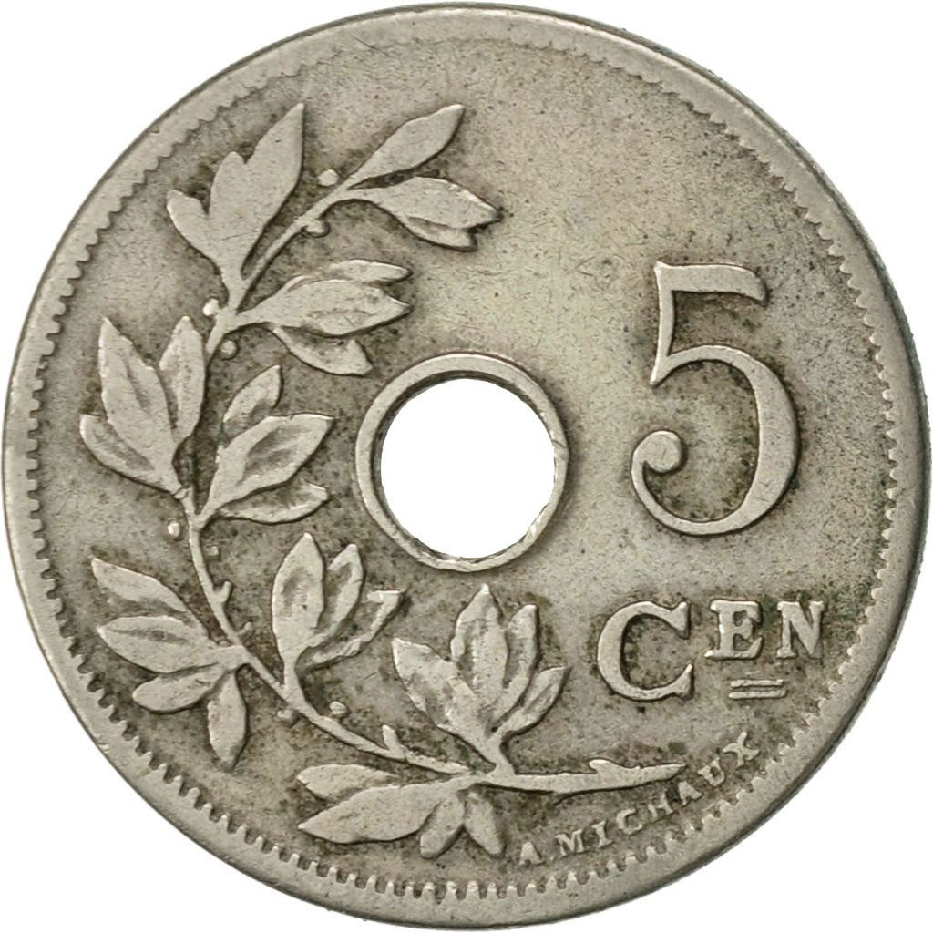 Belgian Coin 5 Centimes - Léopold II België | Olive Branch | Star | KM55 | 1904 - 1907