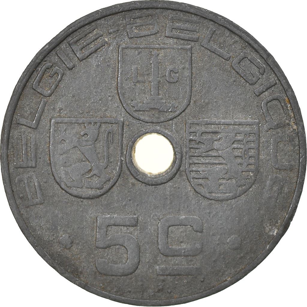 Belgian Coin 5 Centimes - Léopold III BELGIQUE | Liège | Arlon | KM124 | 1941 - 1942