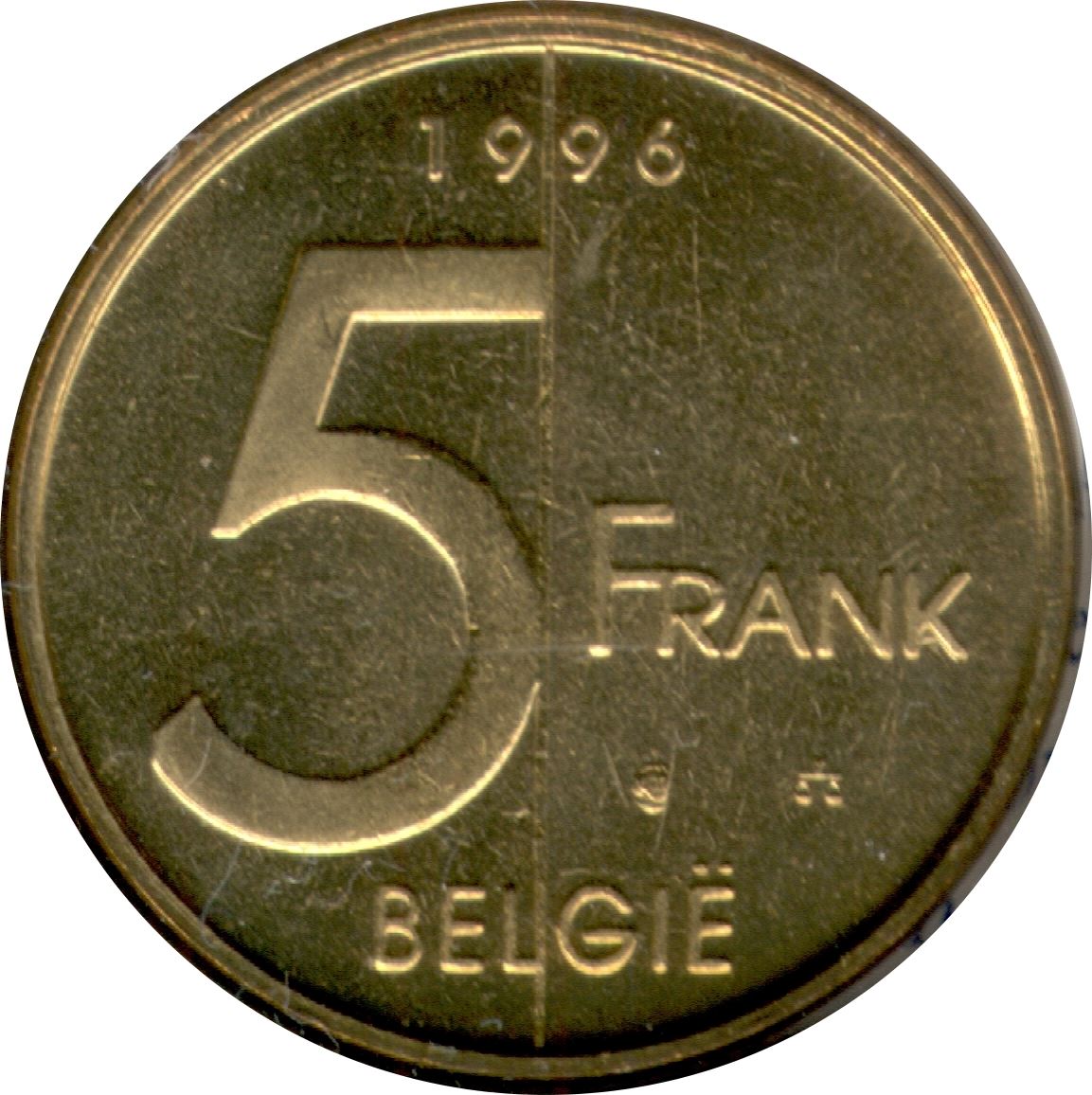 Belgian Coin 5 Francs - Albert II België | Angel | Privy | Scales | KM190 | 1994 - 2001