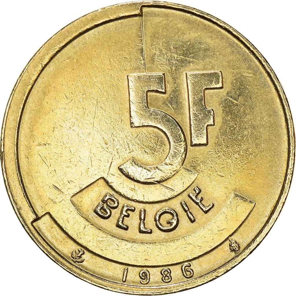 Belgian Coin 5 Francs - Baudouin I België | Angel | Privy | Scales | KM164 | 1986 - 1993