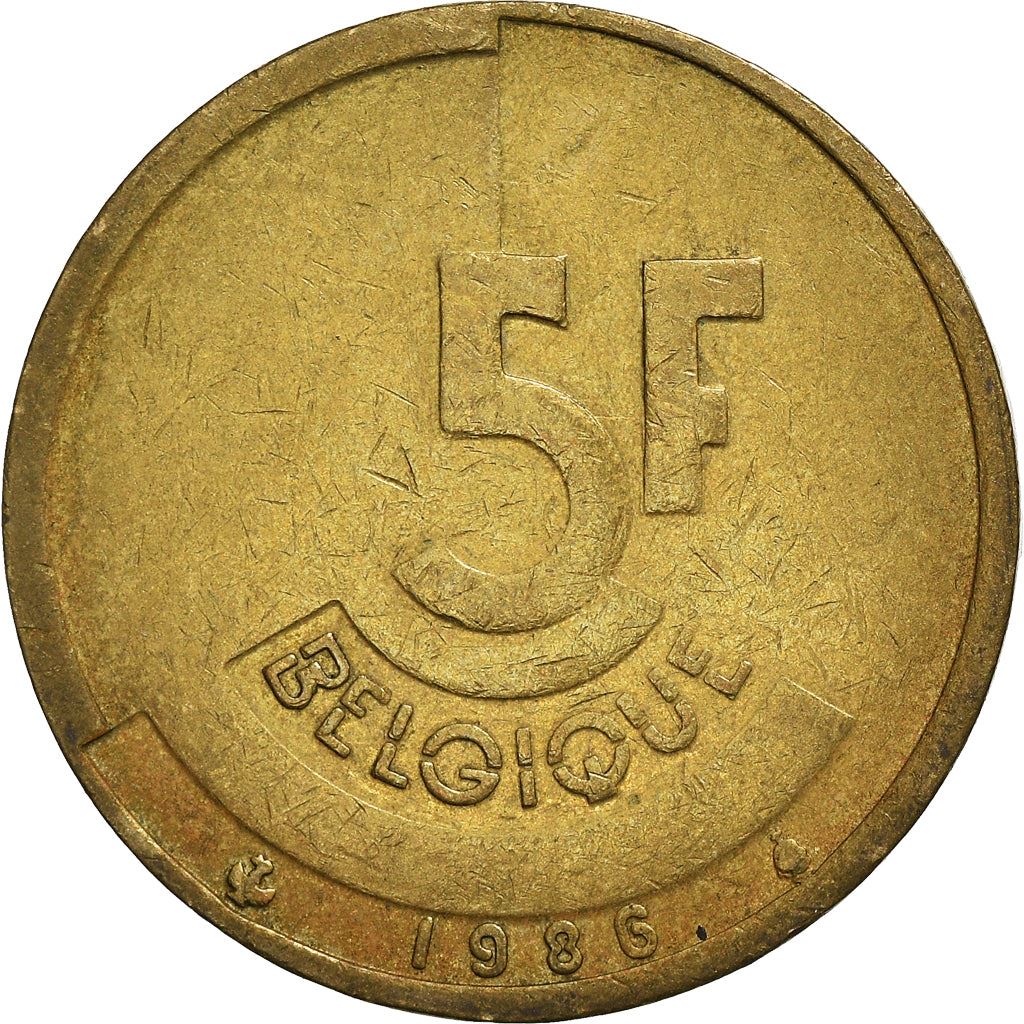 Belgian Coin 5 Francs - Baudouin I Belgique | Angel | Scales | KM163 | 1986 - 1993