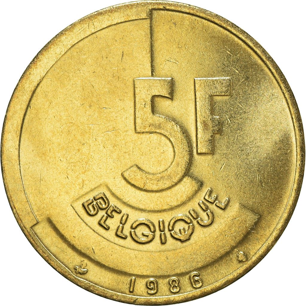 Belgian Coin 5 Francs - Baudouin I Belgique | Angel | Scales | KM163 | 1986 - 1993